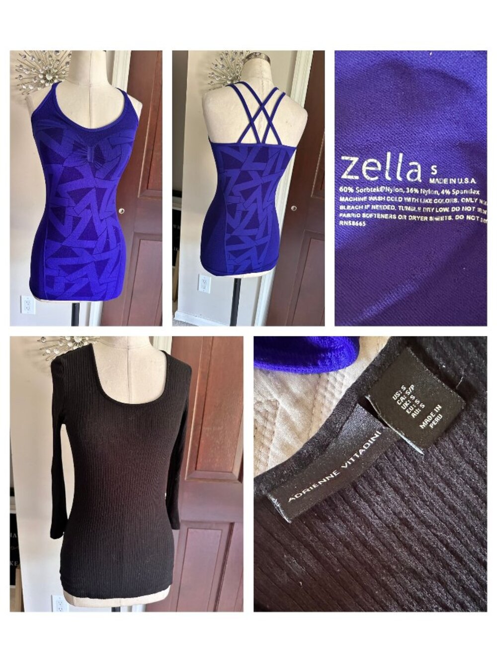 2 ladies wardrobe must haves. Adrienne Vittadini black knit top/ zella workout t